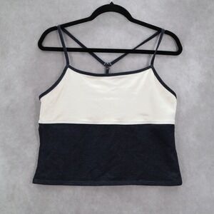 Ocean Gear Blue White‎ Racerback Strap Crop Swim Beach Tankini Tank Top XL